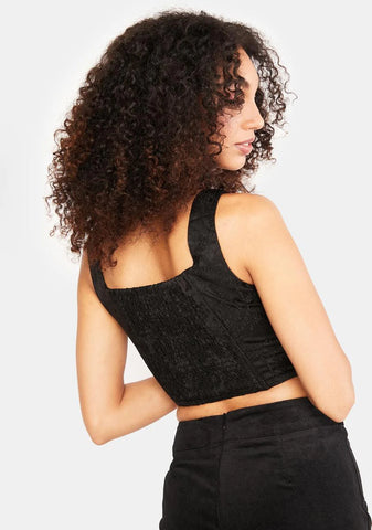 Black Brocade Corset Top