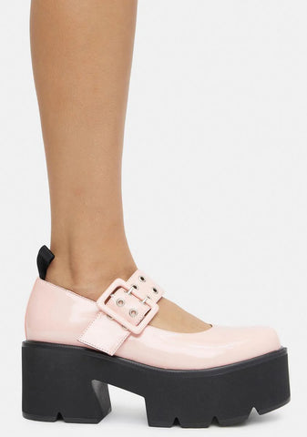 Pink Patent Hallway Platform Mary Janes
