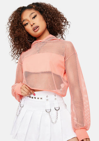 Peachy Secure The Bag Fishnet Hoodie