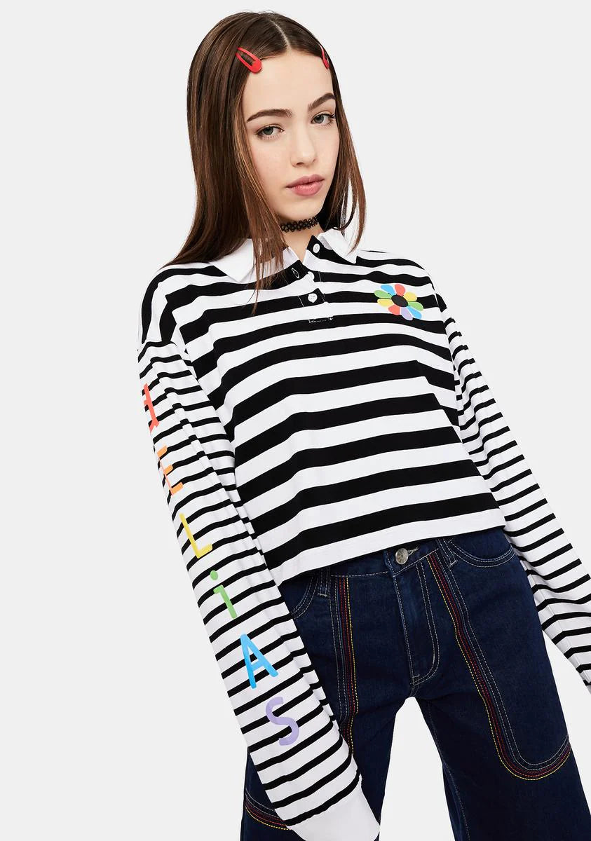 Ski Patrol Long Sleeve Striped Polo