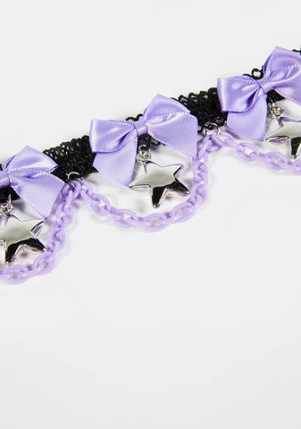 Starry Eyed Star And Bow Choker