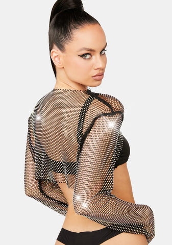 Mystic Bling Elite Fishnet Crop Top