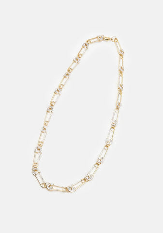 Dangerous Glamour Rhinestone Safety Pin Necklace