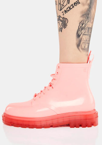 Pink Coturno Platform Boots