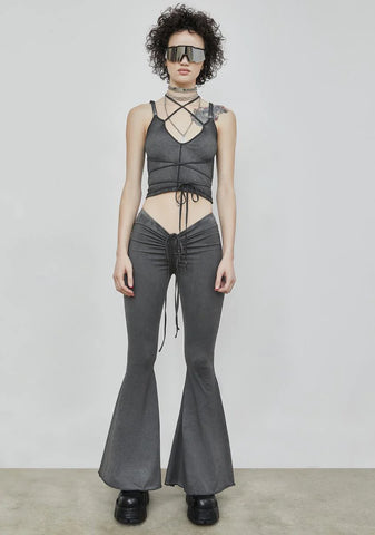 Snare Ribbed Tank With Logo Charm Wrap Straps