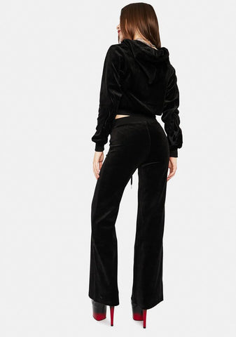 Noir Velvet Flame Track Pants