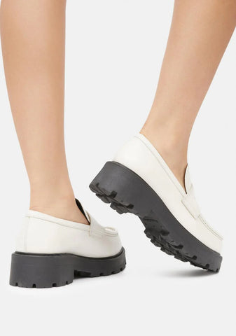 White Cosmo 2.0 Leather Penny Loafers