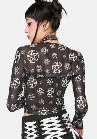 Darkest Point Mesh Shrug Set