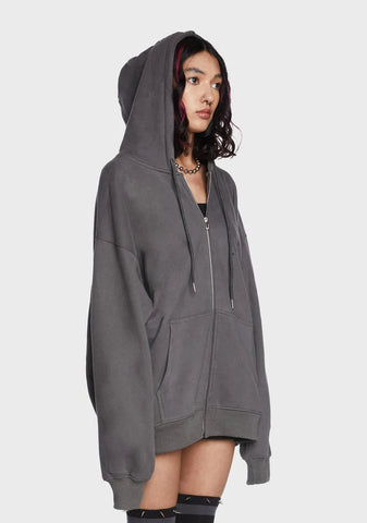 Ash Gloomy Day Oversized Hoodie