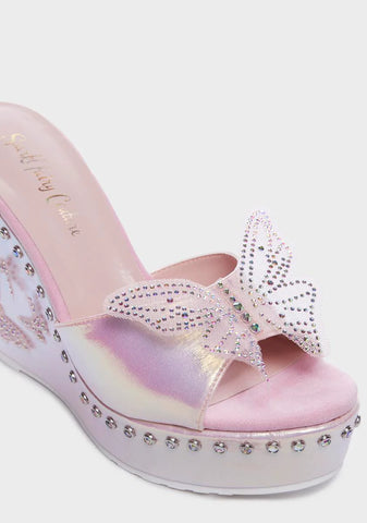 Pink Butterfly Fairy Wedges