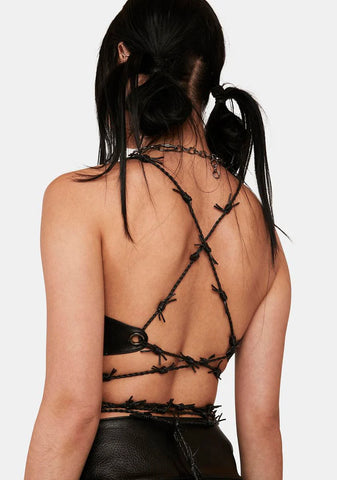Distortion Barbed Wire Bra Top