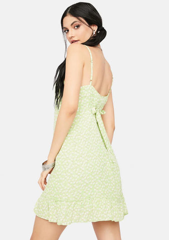 Lime Collect Call Floral Mini Dress