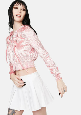 Fighting For You Love Velour Zip Up Hoodie