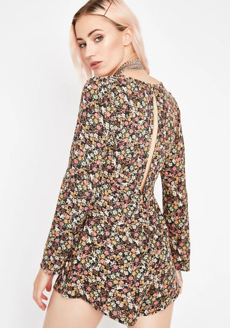 Roll In The Hay Floral Romper