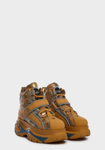 Camo Mustard Classic High Platform Sneakers