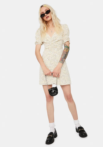 Darling Dancer Floral Puff Sleeve Mini Dress