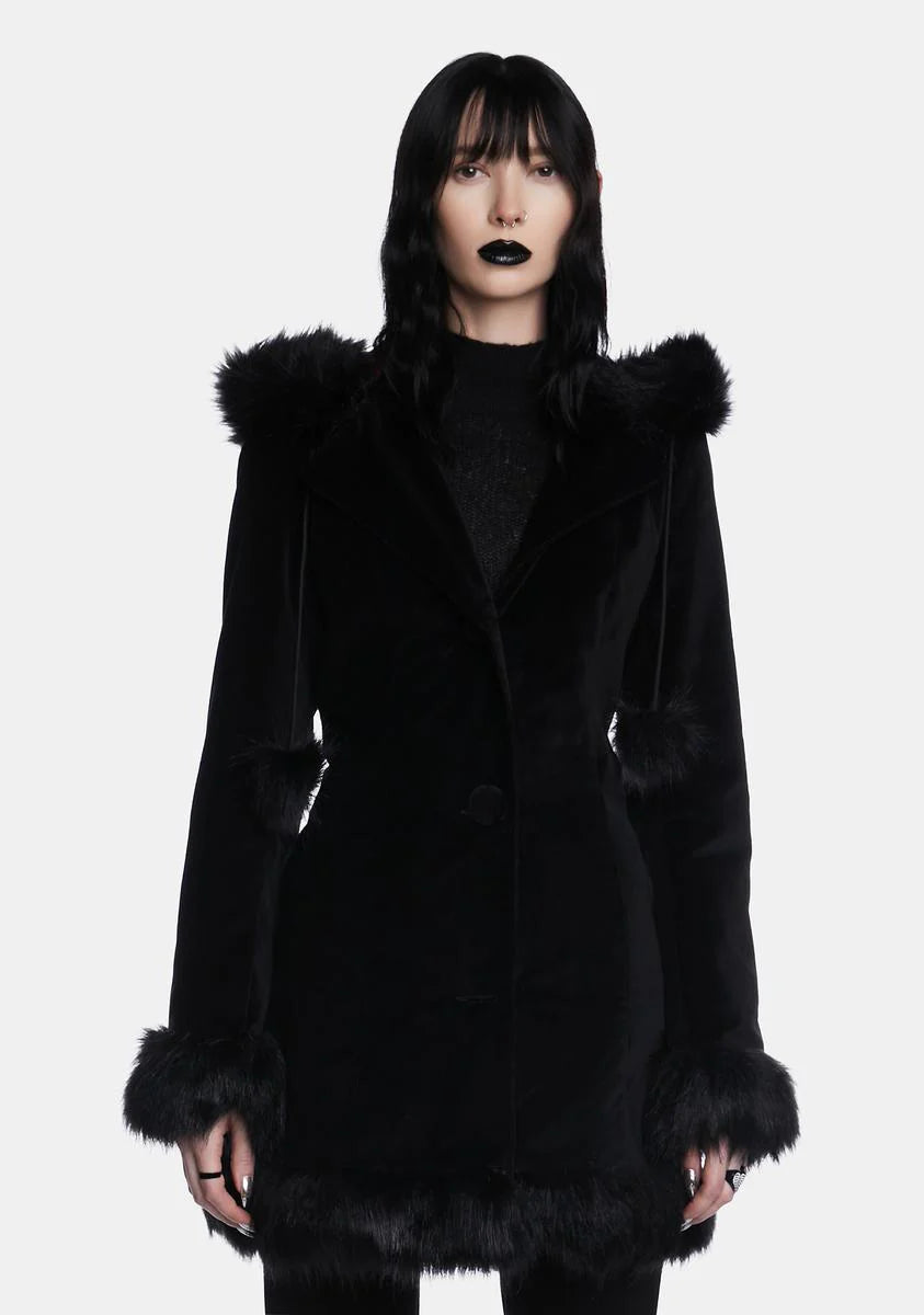 Born From Darkness Faux Fur Coat