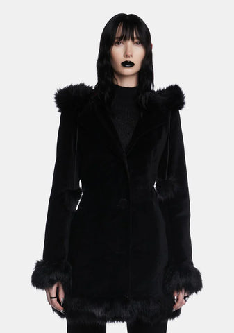 Born From Darkness Faux Fur Coat