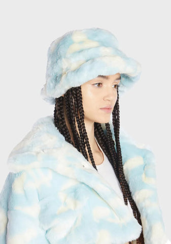 Dick Dollar Monogram Faux Fur Bucket Hat