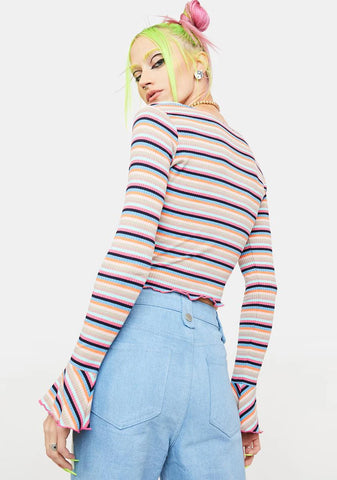 Love Too Real Striped Crop Top