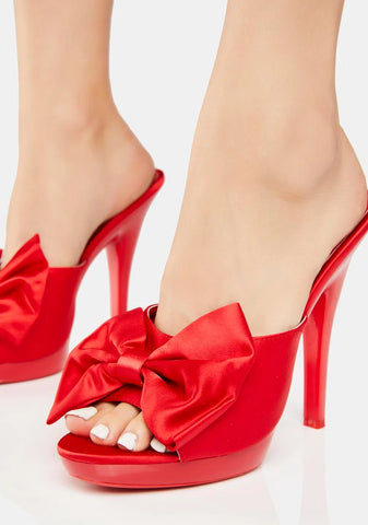 Red Sasha Bow Stiletto Heels