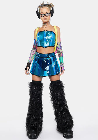 Cobalt Astro Vision Vinyl Corset Top