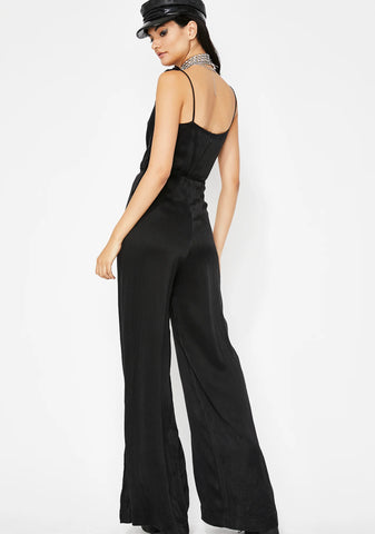 Dare To Flare Satin Jumpsuit