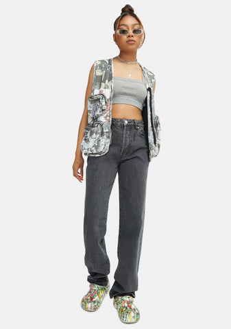 Vintage Black Classic Straight Leg Jeans