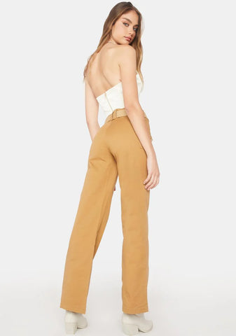 Camel Sia Low Rise Cargo Pants