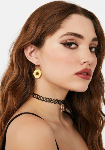 Light Of My Life Crochet Flower Earrings