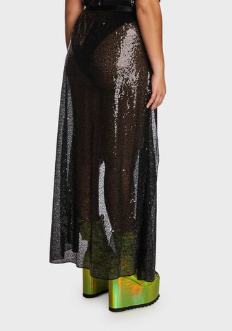 Plus Alien Encounter Sequin Skirt