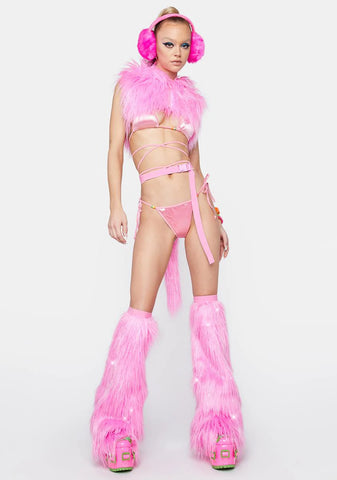 Sweet Techno Kitty Faux Fur Leg Warmers