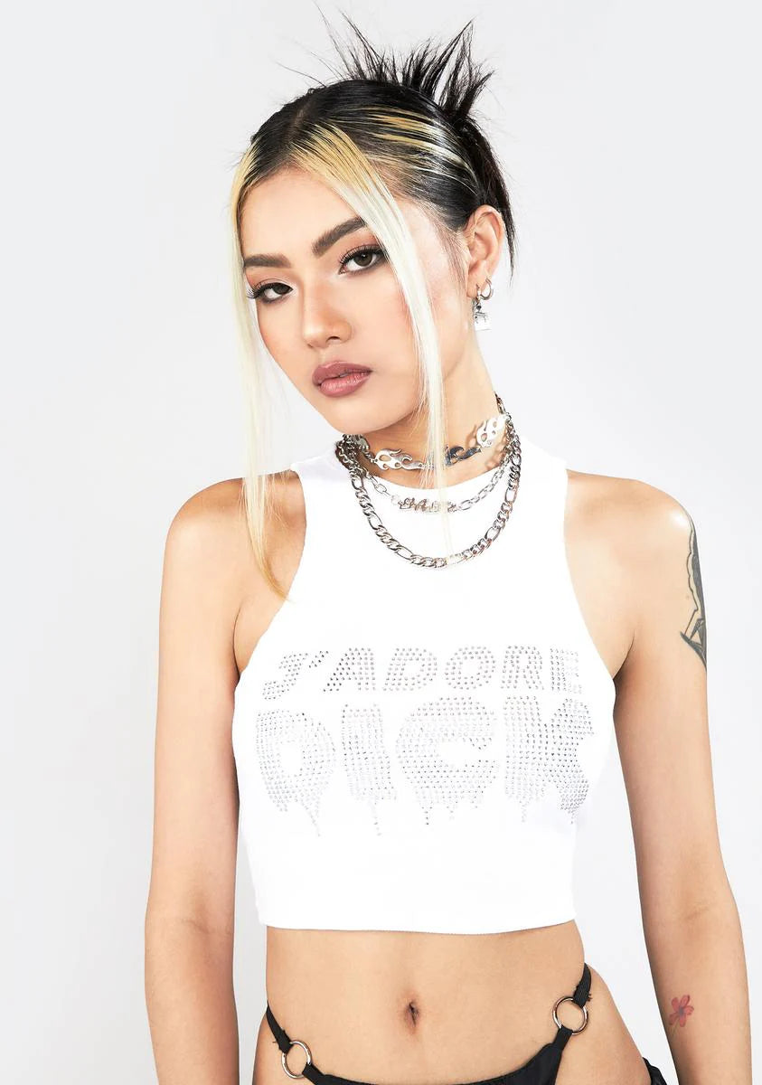 J'adore Dick Rhinestone Tank Top