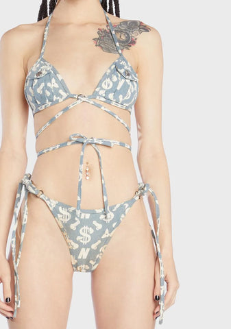 Monogram Denim Bra Top