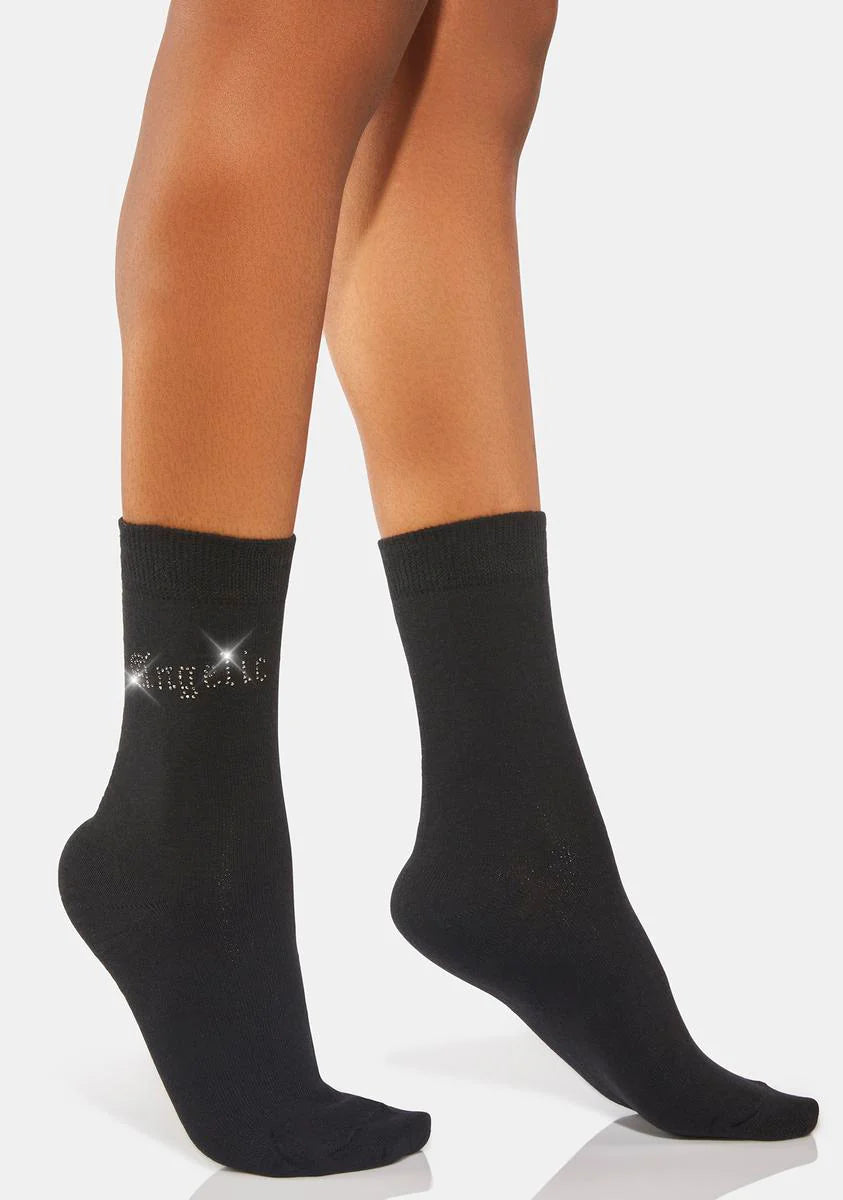 Angelic Diamante Socks