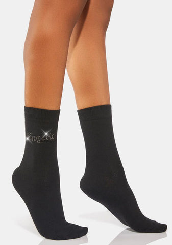 Angelic Diamante Socks