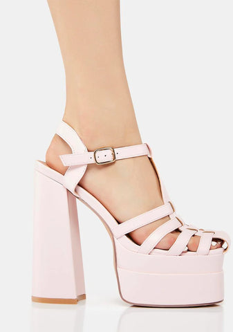 Blush Being In Love Platform Heels
