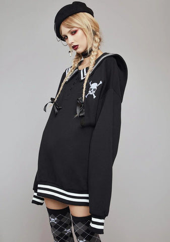 School Spirit Oversized Crewneck Sweatshirt