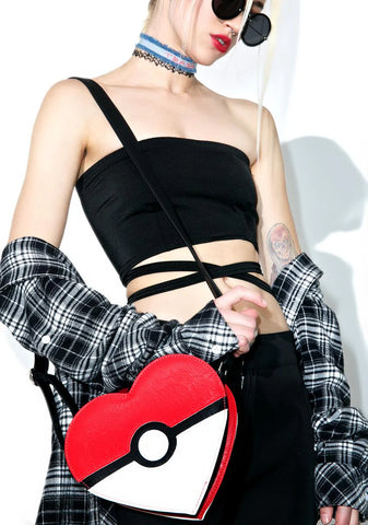 X Pokémon Heart-Shaped Pokéball Crossbody Bag