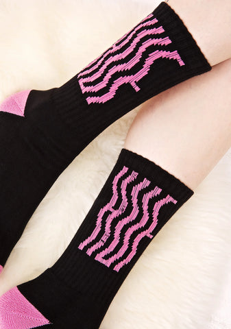 Wavy Crew Sock