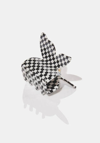 One Way Flight Checkered Hair Clip