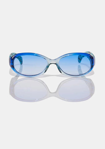 Twins Blue Oval Sunglasses