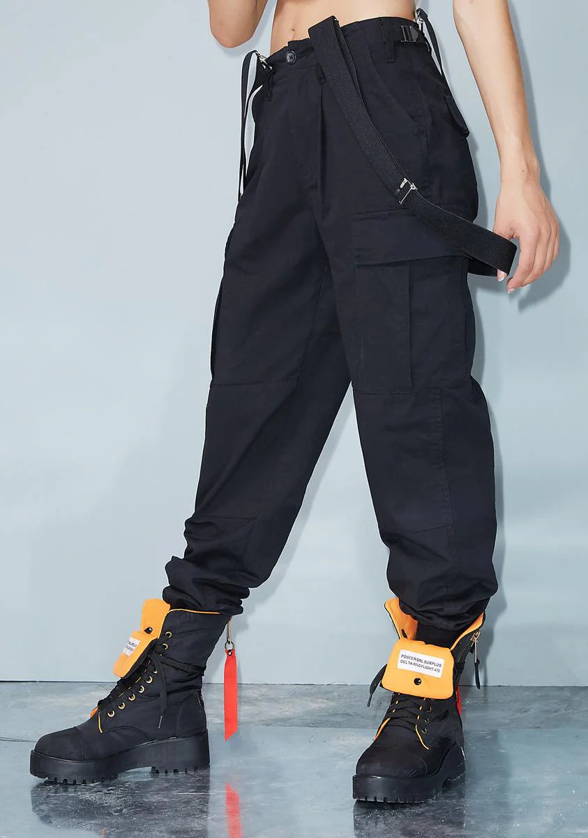 Mind Ya Bizness Suspender Cargo Pants