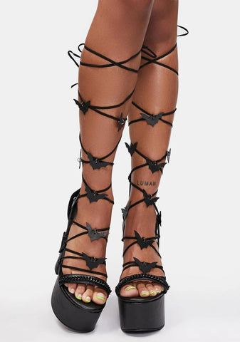 Spooky Pixie Queen Lace Up Heels