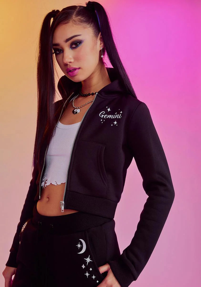 Intuitive Gemini Secrets Cropped Hoodie