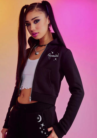 Intuitive Gemini Secrets Cropped Hoodie