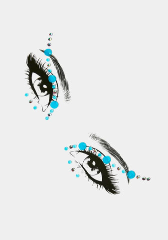 Aqua Goddess Rhinestone Eye Jewels