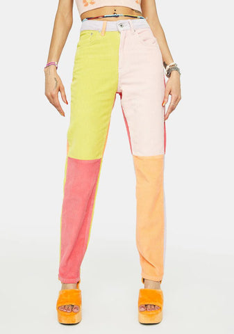 Zone Patchwork Cord Jeans