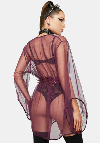 Sydney Sheer Satin Tie Robe