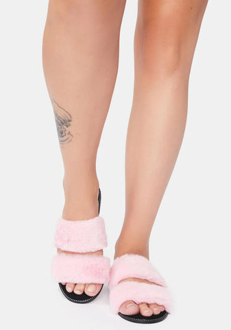 Sweet Miss MInx Faux Fur Slides
